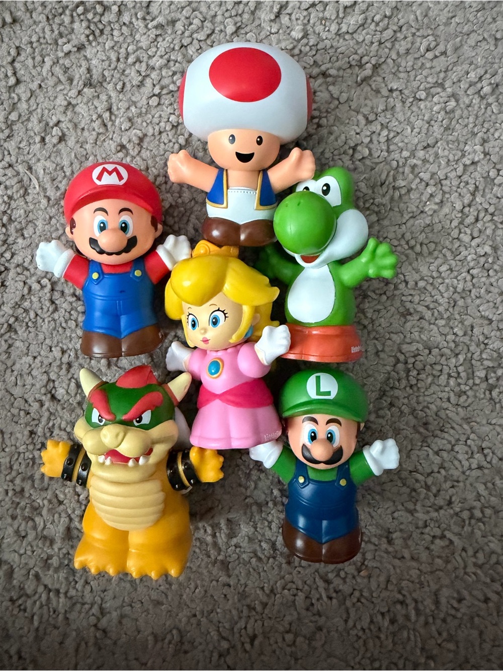 Nintendo Super Mario Figure Set - Red, Green, Pink, Yellow, Blue